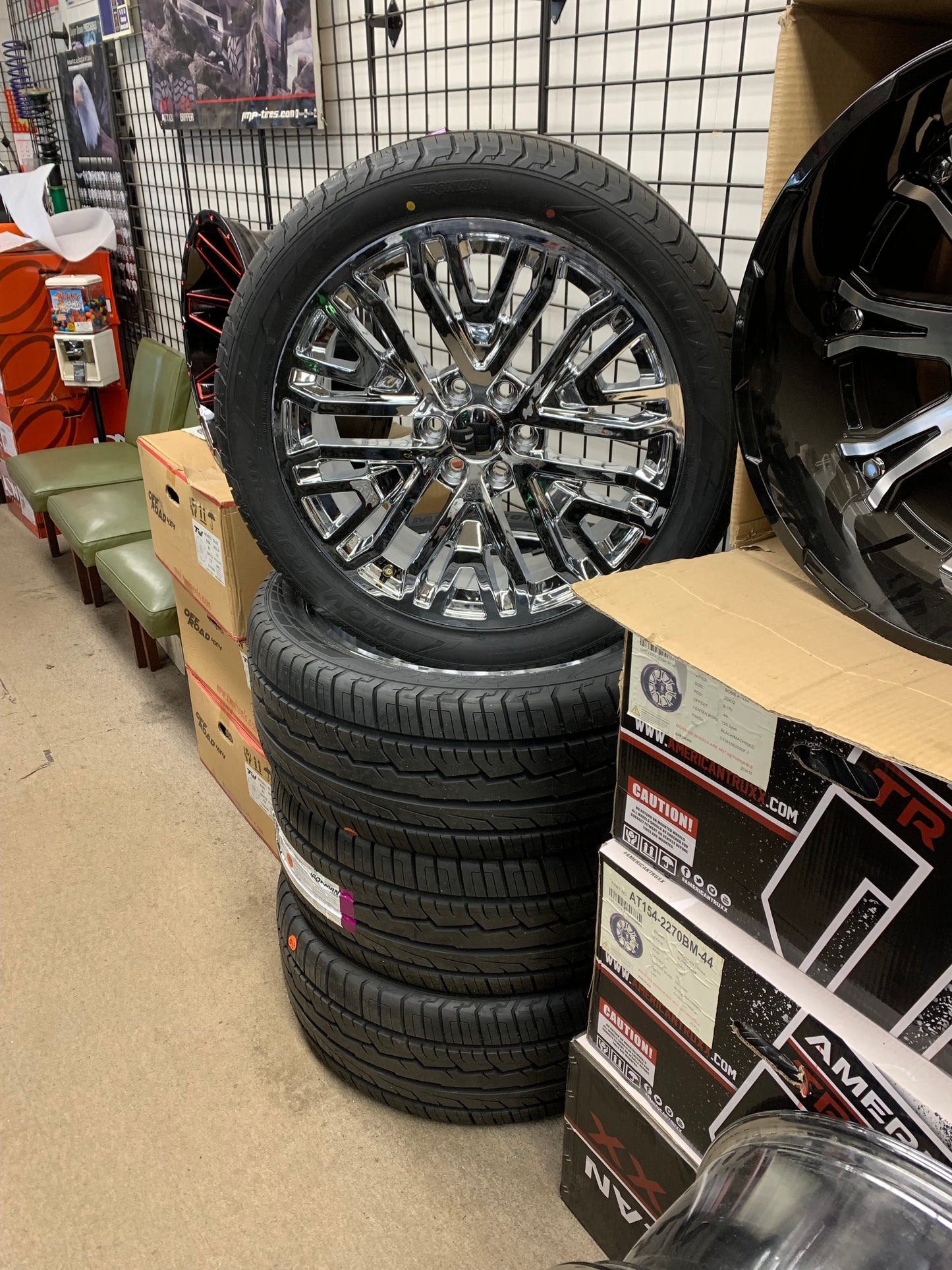 Chevy 6 Lug Replica 22" Chrome With Tires