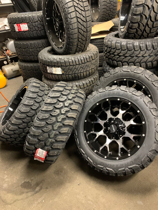 Mayheim Off-road 20x10 -19mm Offset Dodge 8x6.5 2500/3500 and 8x170 F250/350 with 33/1250/20 Tires