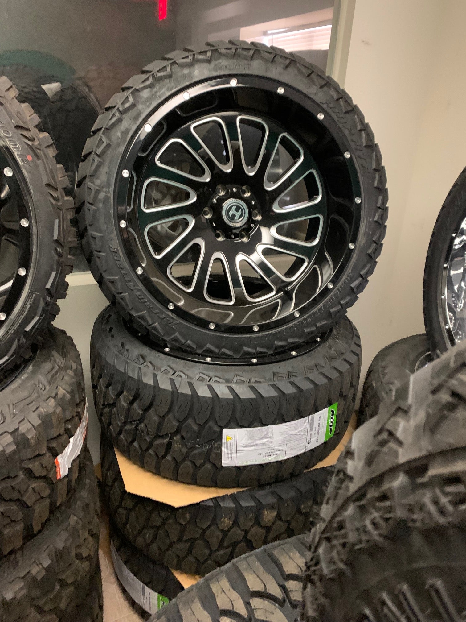 Hardcore HC15 Black 6 Lug Chevy GMC Dodge 1500 22x12 -44mm Offset With ...