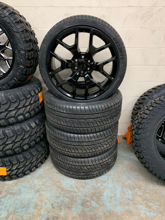 Chevy Replica 24" Black Snowflake with 295/35/24 Tires