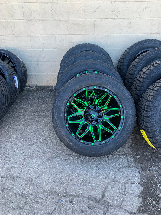 TW Off-road 20" 6x135 and 6x5.5 for Ford F150 and Dodge/Chevy 6 Lug with 275/55/20 All Terrain Tires