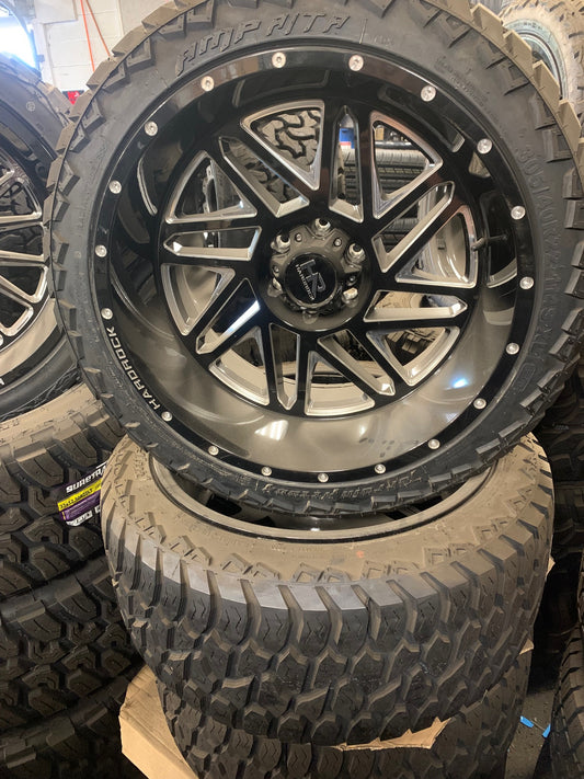 Hardcore Off-road Chevy 6 Lug 22x12 -44mm Offset with 305/40/22 AMP Tires