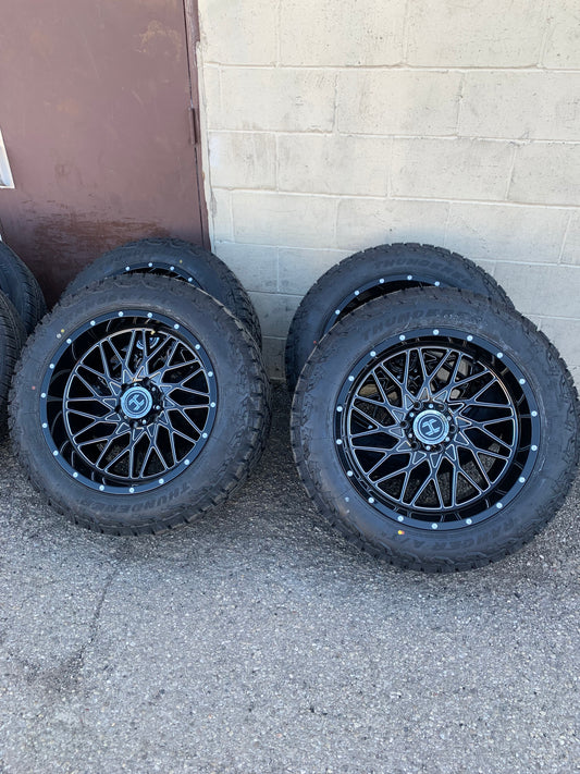 Hardcore HC22 20" Chevy and Dodge 6 Lug With Tires