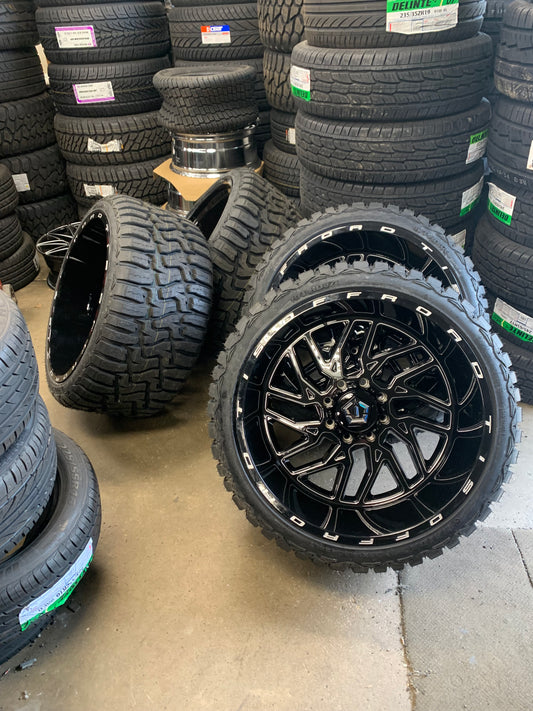 TIS Off-road 24x14 -76mm Offset 8x170 with 33/1450/24 All Terrain Tires