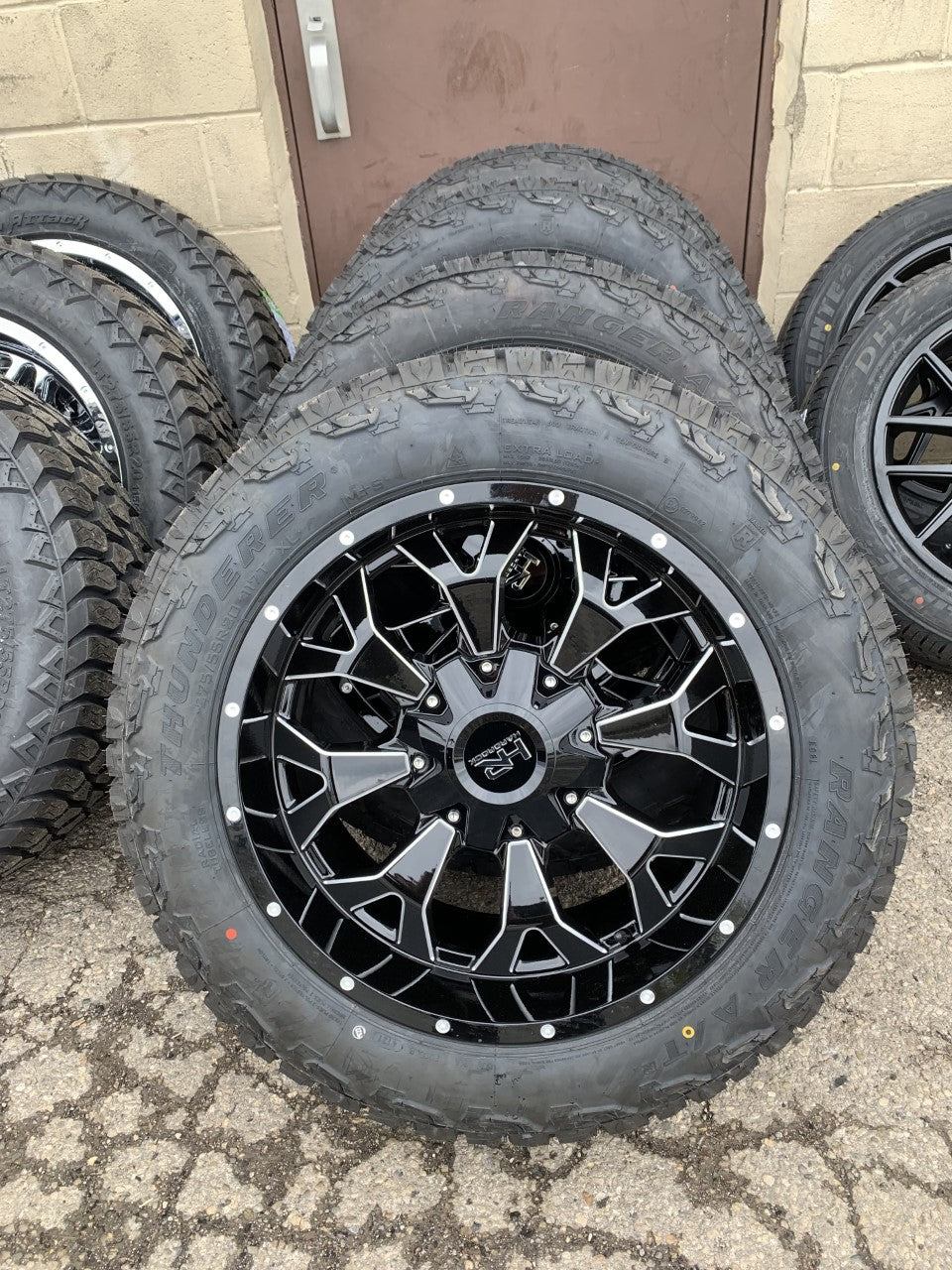 Hardrock Off-road Chevy/Ford 6 Lug Black -19mm Offset with 275/55/20 All Terrain