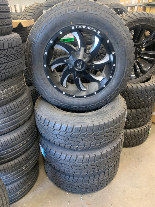 20" Hardrock Black 8x170 with 275/55/20 All Terrain Tires