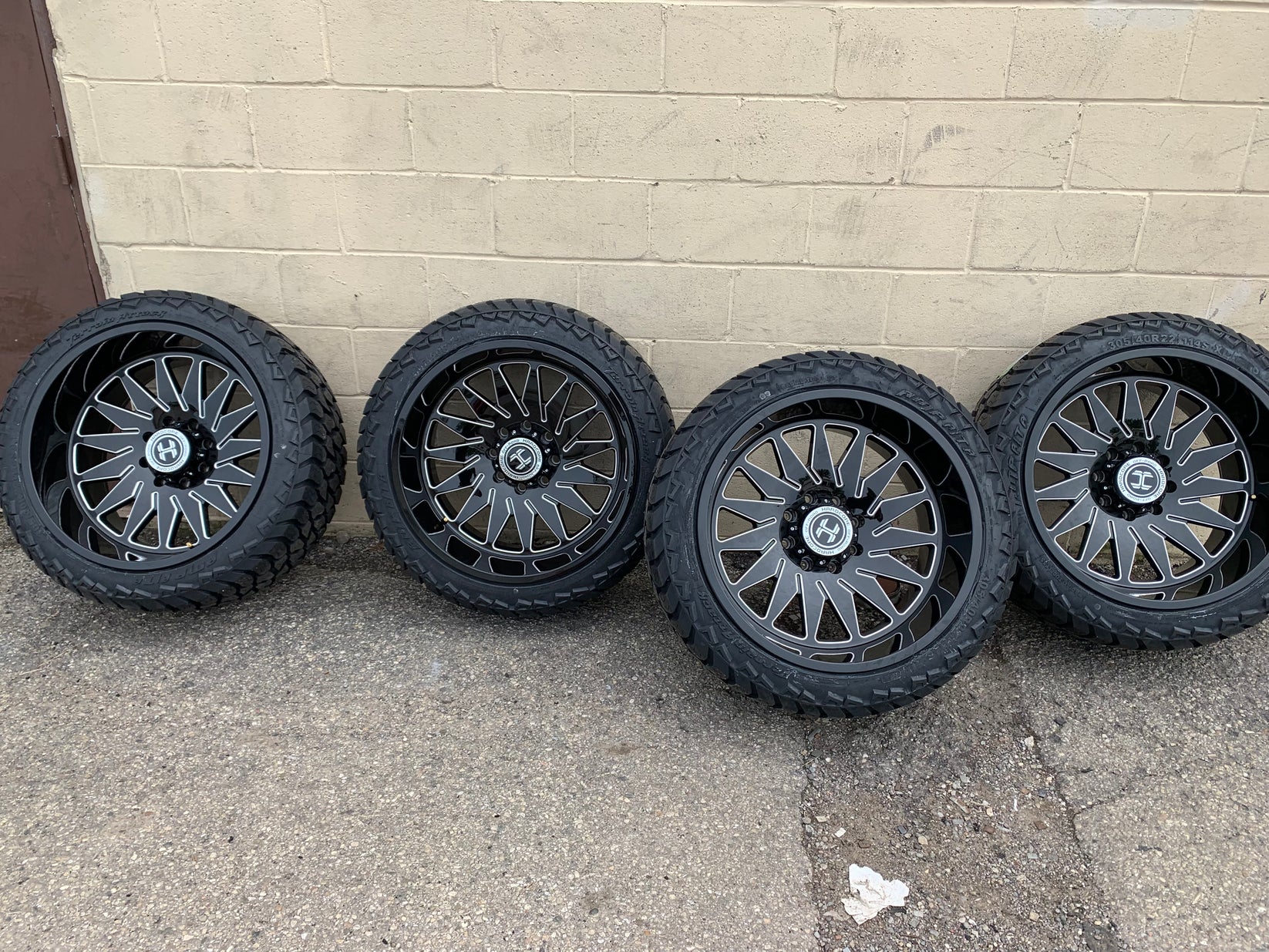 Hardcore Offroad HC23 22x12 Black for Chevy and Dodge 8 Lug With Tire