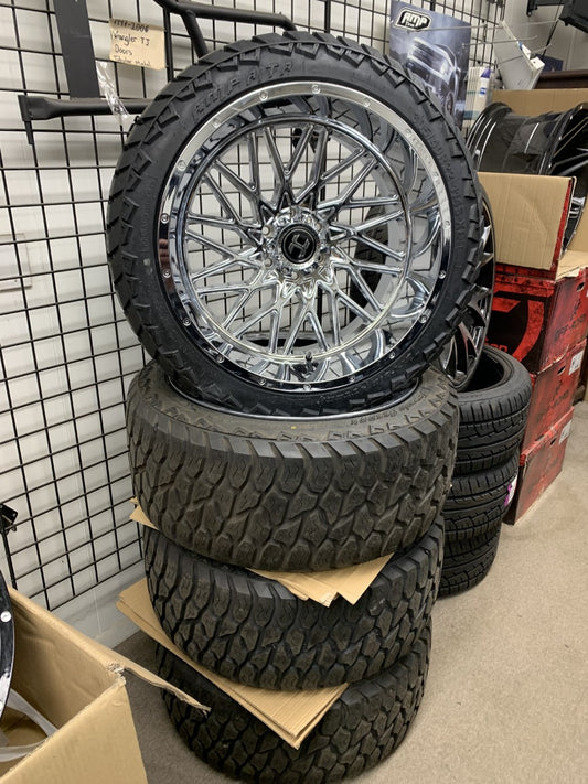 Hardcore 22" Chrome Chevy Dodge GMC 6 Lug With Tires