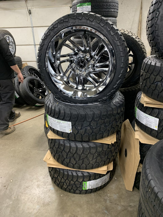 Hardcore Off-road 22" Chrome 8x180 With AMP All Terrain Tires