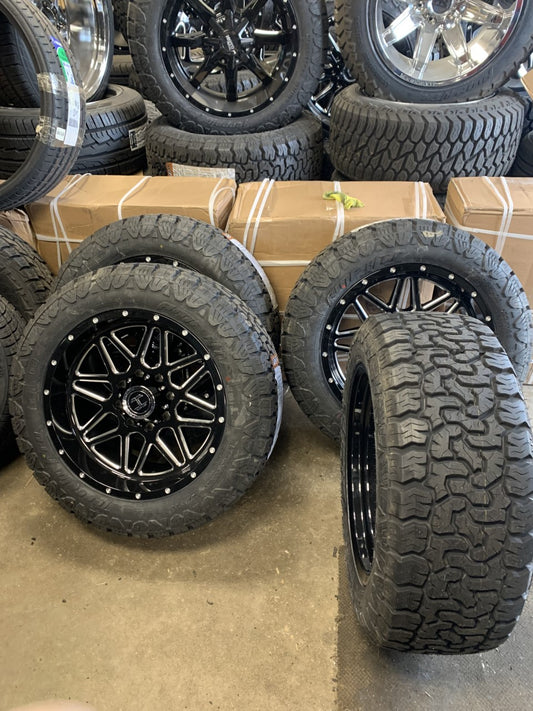 Hardcore Chevy/Dodge 8x6.5 Black 20x10 With AMP 285/55/20