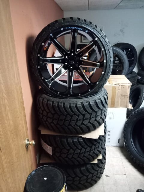 Hardrock Off-road 24x14 Black 6x139.7 Chevy 6 Lug With Tires