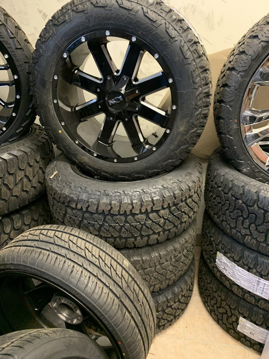 Ion Off-road 20" Black And Milled Ford F150 and Chevy 1500 8 and 6 Lug With Tires