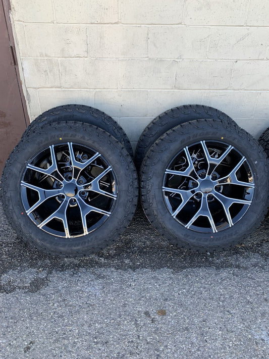 GMC Dodge Cadillac Chevy 6 Lug Black Snowflake 20" With Tires