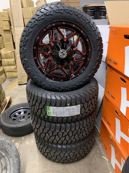 Scorpion Off-road 20" Black And Red With Tires